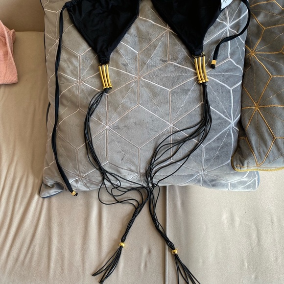 Lady Luck bikini top with gold tube detail Large - Picture 5 of 6